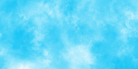 Wall Mural - blue watercolor painted blurry and defocused Cloudy Blue Sky Background, blurred and grainy Blue powder explosion on white background, Classic hand painted Blue watercolor background for design.	