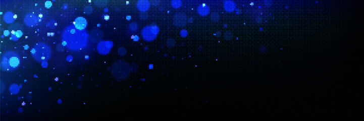 Poster - realistic bokeh light effect border isolated on transparent background. vector illustration blue spa