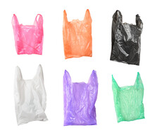 Collection Of Various Plastic Bags Isolated