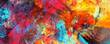 Art paint. Bright artistic painting background. Abstract multicolor pattern. Modern wide texture. Fractal artwork for creative graphic design