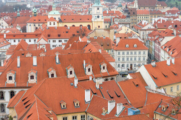 Wall Mural - Cityscape of Prague. Old Town Roof Architecture. Prague, Czech Republic