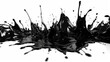 oil splashes isolated on white background, black water. Generative AI Art Illustration