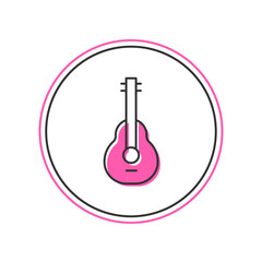 Sticker - Filled outline Mexican guitar icon isolated on white background. Acoustic guitar. String musical instrument. Vector