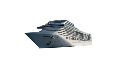 isolated big luxury cruise ship ready for summertime. transparent png