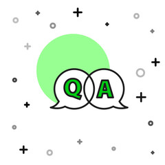 Canvas Print - Filled outline Speech bubbles with Question and Answer icon isolated on white background. Q and A symbol. FAQ sign. Chat speech bubble and chart. Vector