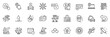 © blankstock - Icons pack as Airplane wifi, Build and Fireworks stars line icons for app include Home charging, Fingerprint access, Computer fingerprint outline thin icon web set. Music app, Card. Vector