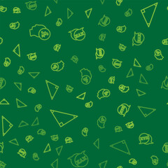 Poster - Set line Function mathematical symbol, Triangle and XYZ Coordinate system on seamless pattern. Vector