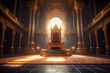 Decorated empty throne hall. Created with Generative AI technology.