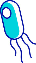 Poster - Bacterium semi flat color raster element. Full sized object on white. Microbiology. Scientific sample. Infectious agent simple cartoon style illustration for web graphic design and animation