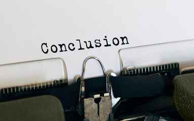 Fototapete - Text Conclusion typed on retro typewriter