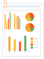 Poster - Infographics semi flat color raster object. Full sized item on white. Business project presentation. Financial review simple cartoon style illustration for web graphic design and animation