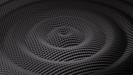 Poster - Loop 3d animation of an abstract background from a set of hexagons. The honeycombs shift undularly, radially from the center to the outskirts. Infinite reproduction of abstract wave motion.