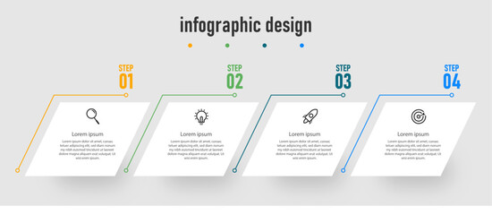 Modern infographic business template  timeline with 4 steps, options. can be used for workflow diagram, info chart, web design
