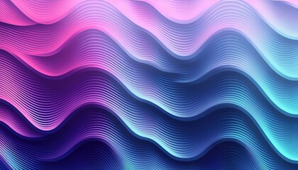 Fototapete - This abstract backdrop is illustrated with a gradation of blue and pink waves made up of lines that are entangled with one another Generative AI