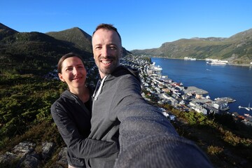 Sticker - Traveling in Norway - couple selfie