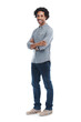 © Shubham/peopleimages.com - Happy man, arms crossed and smile portrait isolated on a transparent, png background. Confident black male model with a cool attitude or mindset and alpha channel for denim fashion style advertising