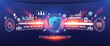 © memorystockphoto - Cybersecurity and privacy concepts to protect data. Lock icon and internet network security technology.  Digital crime by an anonymous hacker. cyber security. vector illustration