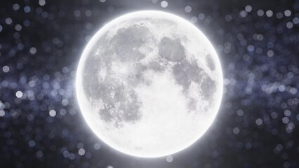 Wall Mural - hd of 3d illustration animation of semi-realistic fantasy moon and stary background