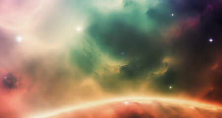 Wall Mural - deep space with stars abstract colorful background
