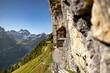 Scenic view of a cozy guesthouse on a mountain in the beautiful  Schwende, Switzerland