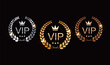 Gold, silver and bronze vip icon.membership card icons vector set.VIP invitation luxury background.