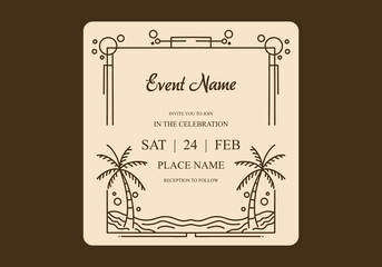 Wall Mural - Elegant vintage frame design for invitation card