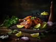 Indian chicken tandoori food dish, generative ai