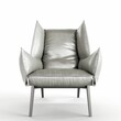 3D illustration of a silver armchair on a white background