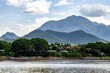 Beautiful shot of the view of mountains from the Mekong River in Luang Prabang, Laos