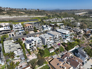 Wall Mural - Aerial view of Wealthy Encinitas town in San Diego South California, USA. 