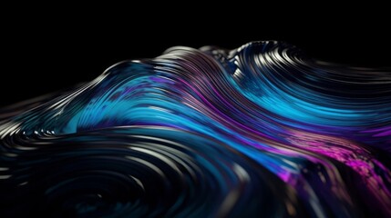 Poster - A stunning abstract background with glowing neon lines that represent data transfer. This scientific digital wallpaper is perfect for illustrating the concept of neurolink. Generative ai
