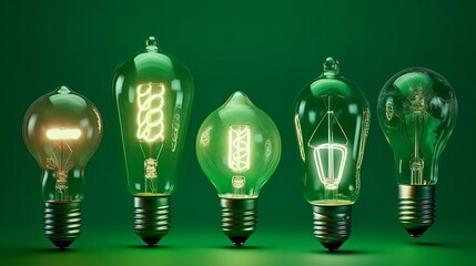 Aufkleber - Light bulb lamps on a colour background. Generative ai