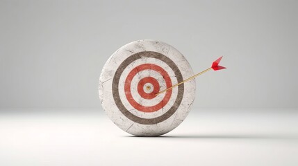Leinwandbilder - a bullseye target on a white background, with a red arrow pointing to it, created with generative ai