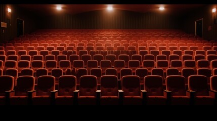 Rows of empty seats in a cinema or theatre Generative ai