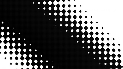 Poster - transform geometric background. black and white colors mixing. halftone pattern. seamless 4k looping