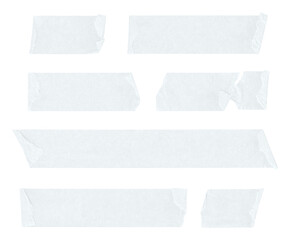 Wall Mural - Collection of adhesive tape pieces on transparent background, isolated