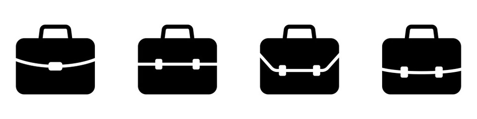 Fototapete - Briefcase icon. Business bag icon. Suitcase, portfolio symbol, solid style pictogram isolated on white background.