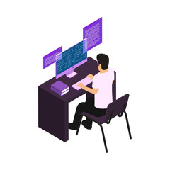 Wall Mural - Distance Learning Isometric Icon