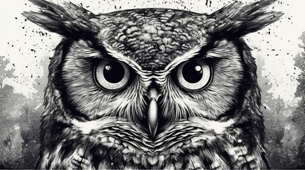 Wall Mural - Owl. Generative AI
