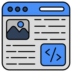 Unique design icon of web coding