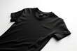 Chic and Contemporary, Black T-shirt Mockup on White Background Generative AI