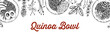 © Kseniia - Quinoa bowl background. Hand drawn vector illustration in sketch style. Restaurant menu design.