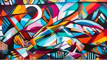 An Abstract Photo Of A Colorful Graffiti Mural