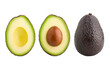 © grey - avocado isolated on white background, full depth of field