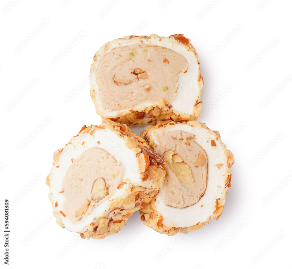 Tasty Turkish Delight isolated on white background