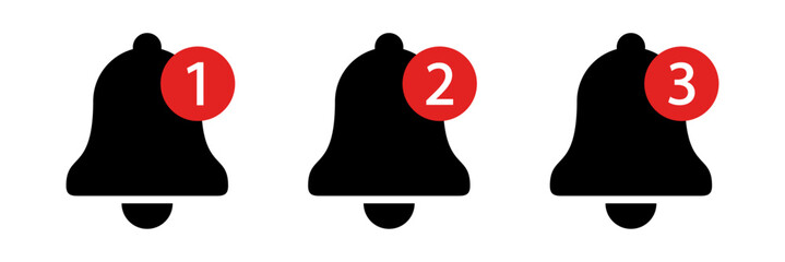 Notification bell icon set