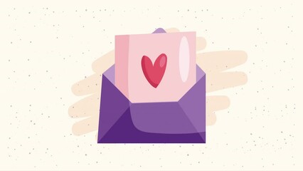 Sticker - heart love in letter animation