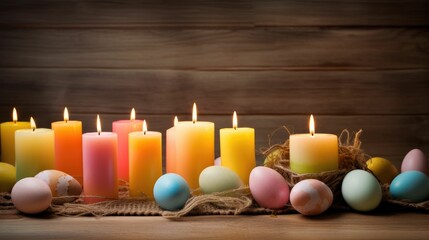 Radiant Easter candles on a warm background