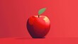 Simple illustration of bright red apple