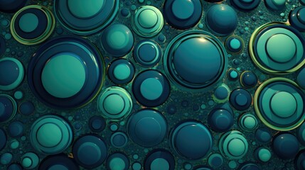 Canvas Print - 3D pattern of blue and green circles